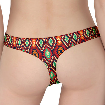 Native American Geometric Pattern Print Women's Thong