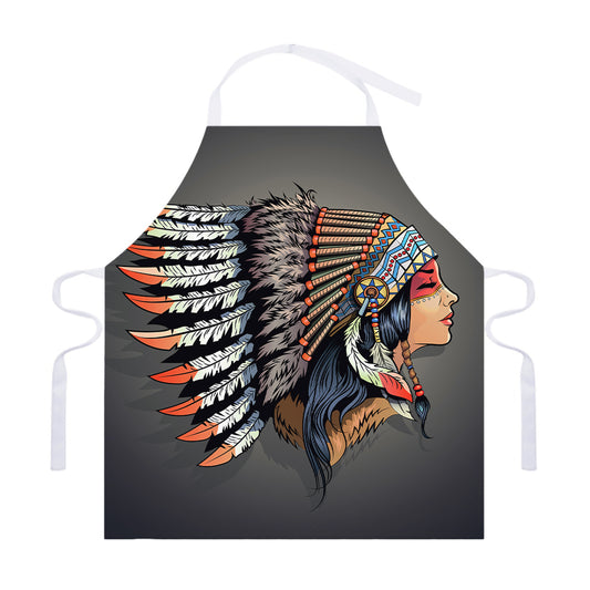 Native American Indian Girl Print Adjustable Apron