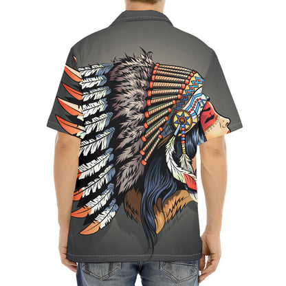 Native American Indian Girl Print Aloha Shirt