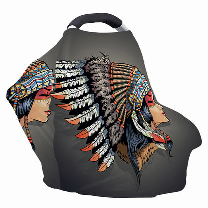 Native American Indian Girl Print Baby Seat Cover