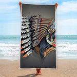 Native American Indian Girl Print Beach Towel