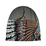 Native American Indian Girl Print Beanie