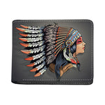 Native American Indian Girl Print Bifold Wallet