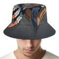 Native American Indian Girl Print Bucket Hat