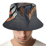 Native American Indian Girl Print Bucket Hat