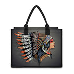 Native American Indian Girl Print Canvas Tote Bag