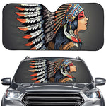 Native American Indian Girl Print Car Windshield Sun Shade
