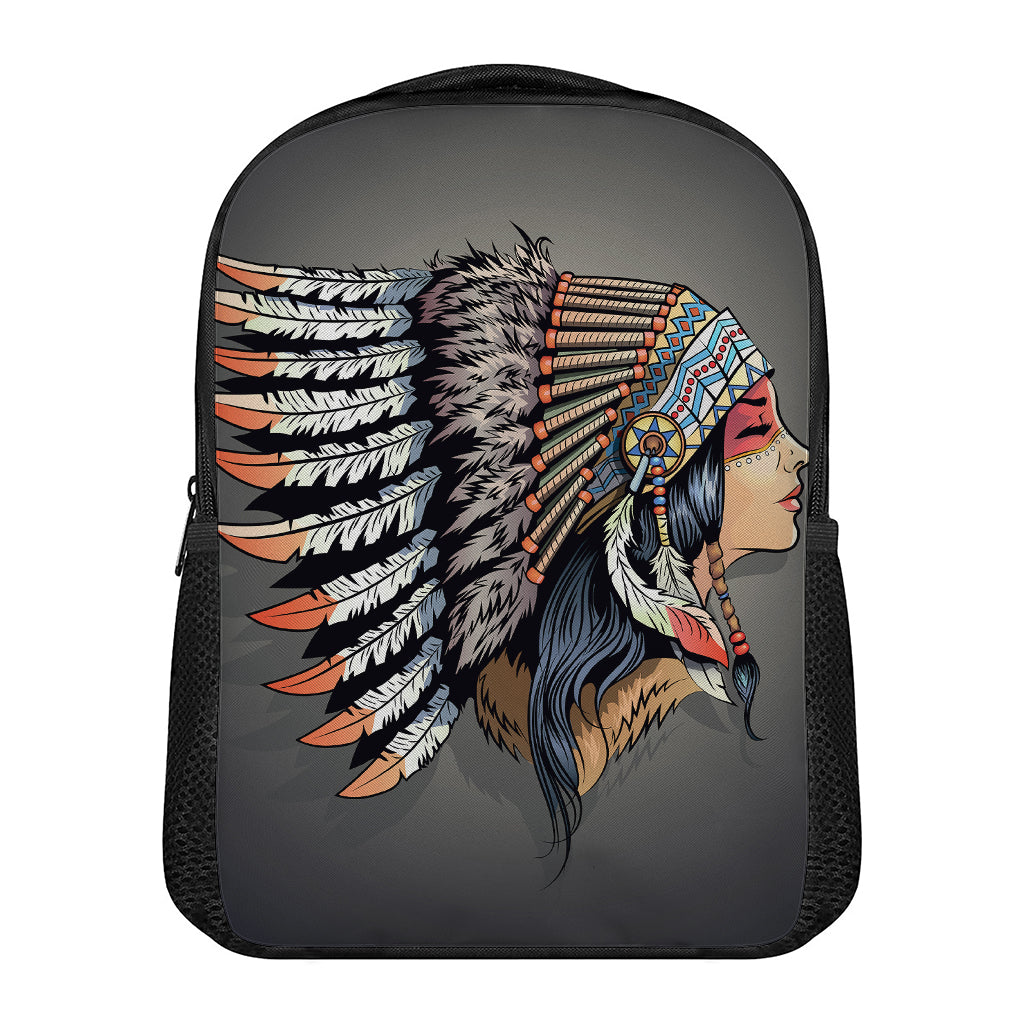 Native American Indian Girl Print Casual Backpack