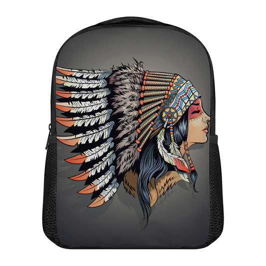Native American Indian Girl Print Casual Backpack
