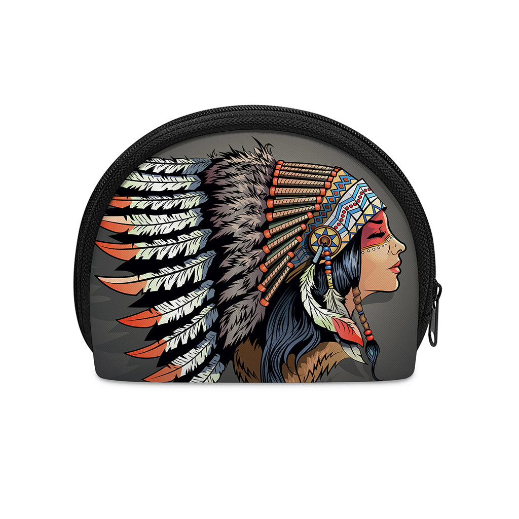 Native American Indian Girl Print Coin Purse