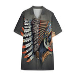 Native American Indian Girl Print Cotton Hawaiian Shirt