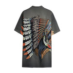 Native American Indian Girl Print Cotton Hawaiian Shirt