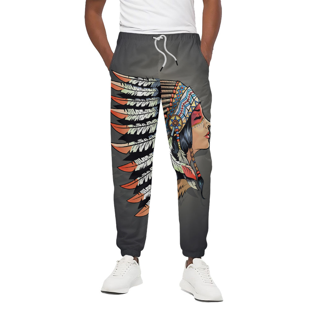 Native American Indian Girl Print Cotton Pants