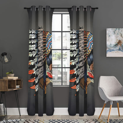 Native American Indian Girl Print Curtain