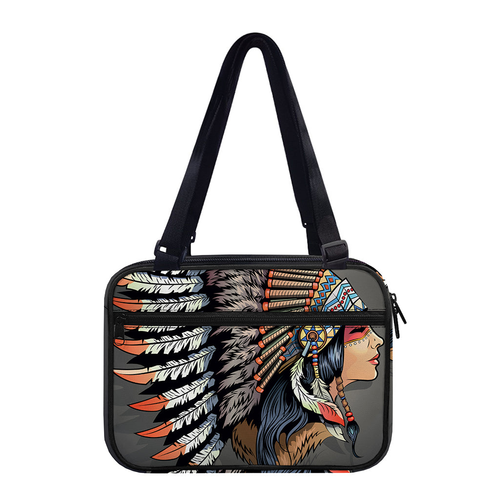 Native American Indian Girl Print Double Strap Bible Bag