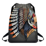 Native American Indian Girl Print Drawstring Backpack