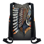 Native American Indian Girl Print Drawstring Backpack