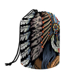 Native American Indian Girl Print Drawstring Makeup Bag