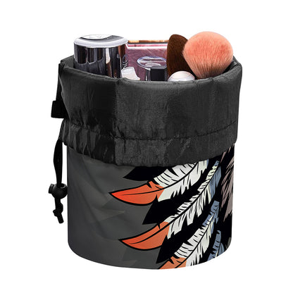 Native American Indian Girl Print Drawstring Makeup Bag