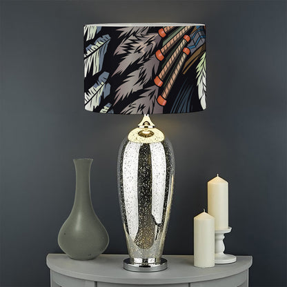 Native American Indian Girl Print Drum Lamp Shade