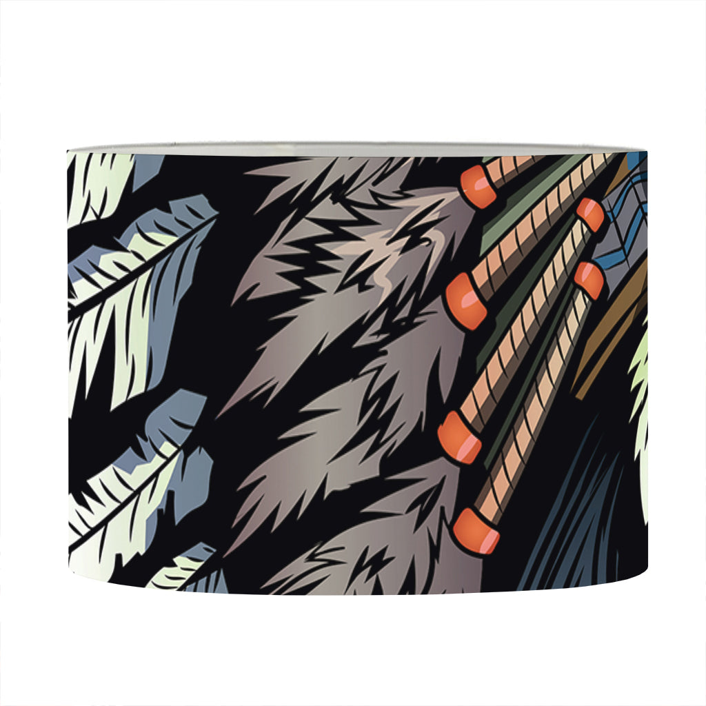 Native American Indian Girl Print Drum Lamp Shade