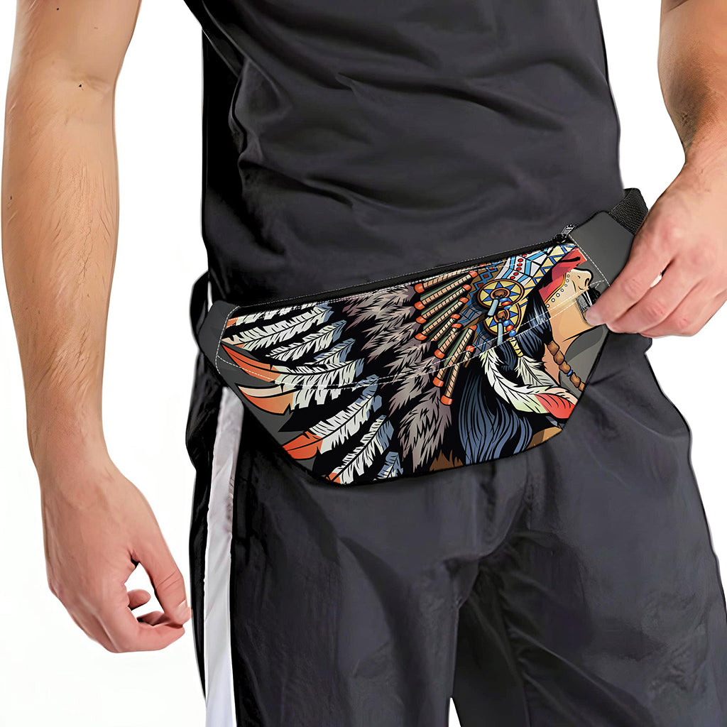 Native American Indian Girl Print Fanny Pack
