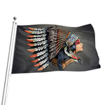 Native American Indian Girl Print Flag