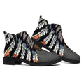 Native American Indian Girl Print Flat Ankle Boots