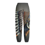 Native American Indian Girl Print Fleece Lined Knit Pants