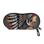 Native American Indian Girl Print Glasses Case