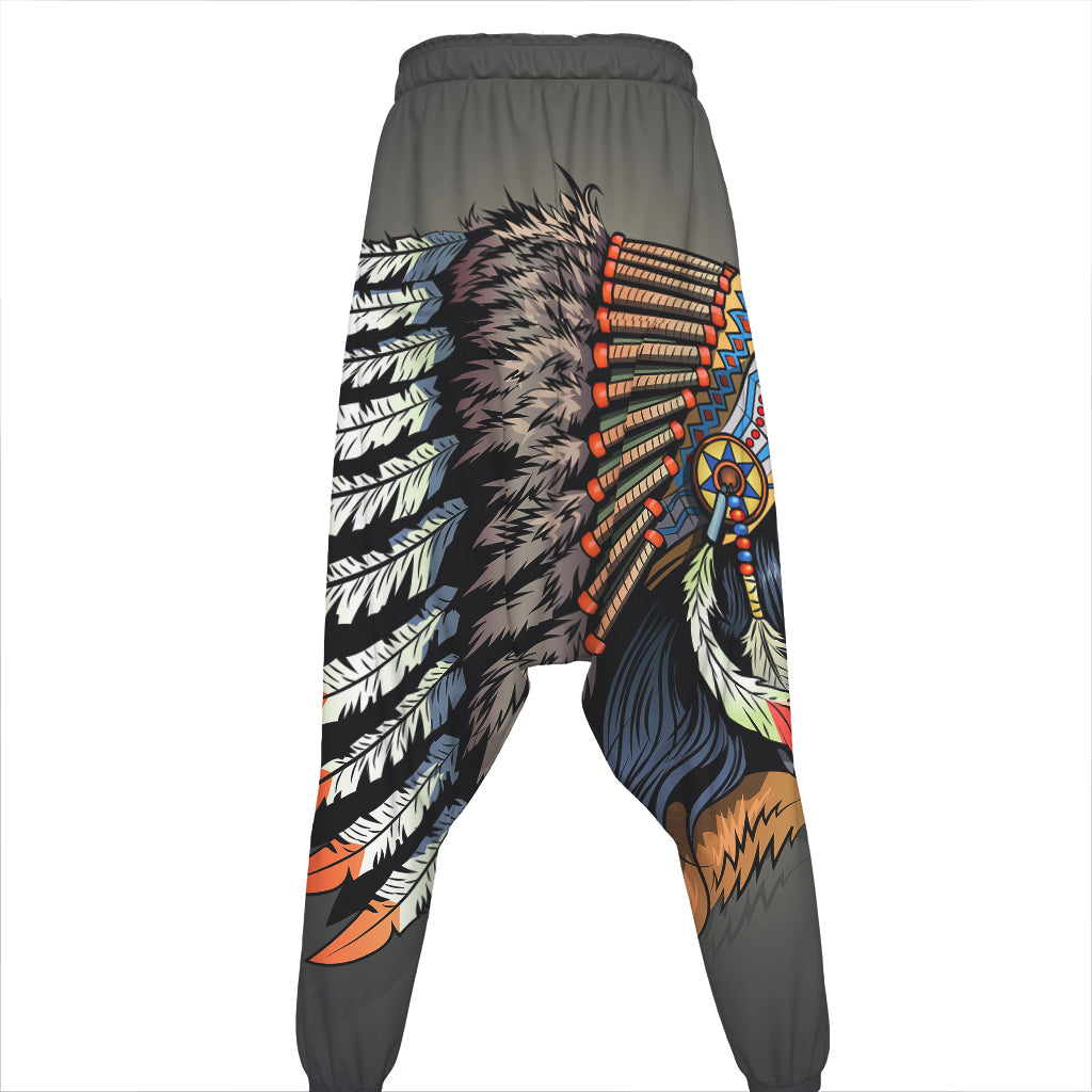 Native American Indian Girl Print Hammer Pants