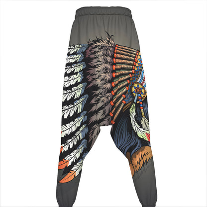 Native American Indian Girl Print Hammer Pants