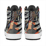 Native American Indian Girl Print High Top Leather Sneakers