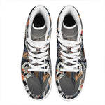 Native American Indian Girl Print High Top Leather Sneakers