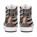 Native American Indian Girl Print High Top Leather Sneakers