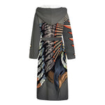 Native American Indian Girl Print Hooded Bathrobe
