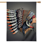 Native American Indian Girl Print House Flag