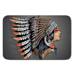 Native American Indian Girl Print Indoor Door Mat
