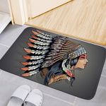 Native American Indian Girl Print Indoor Door Mat