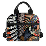 Native American Indian Girl Print Insulated Lunch Bag