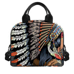Native American Indian Girl Print Insulated Lunch Bag