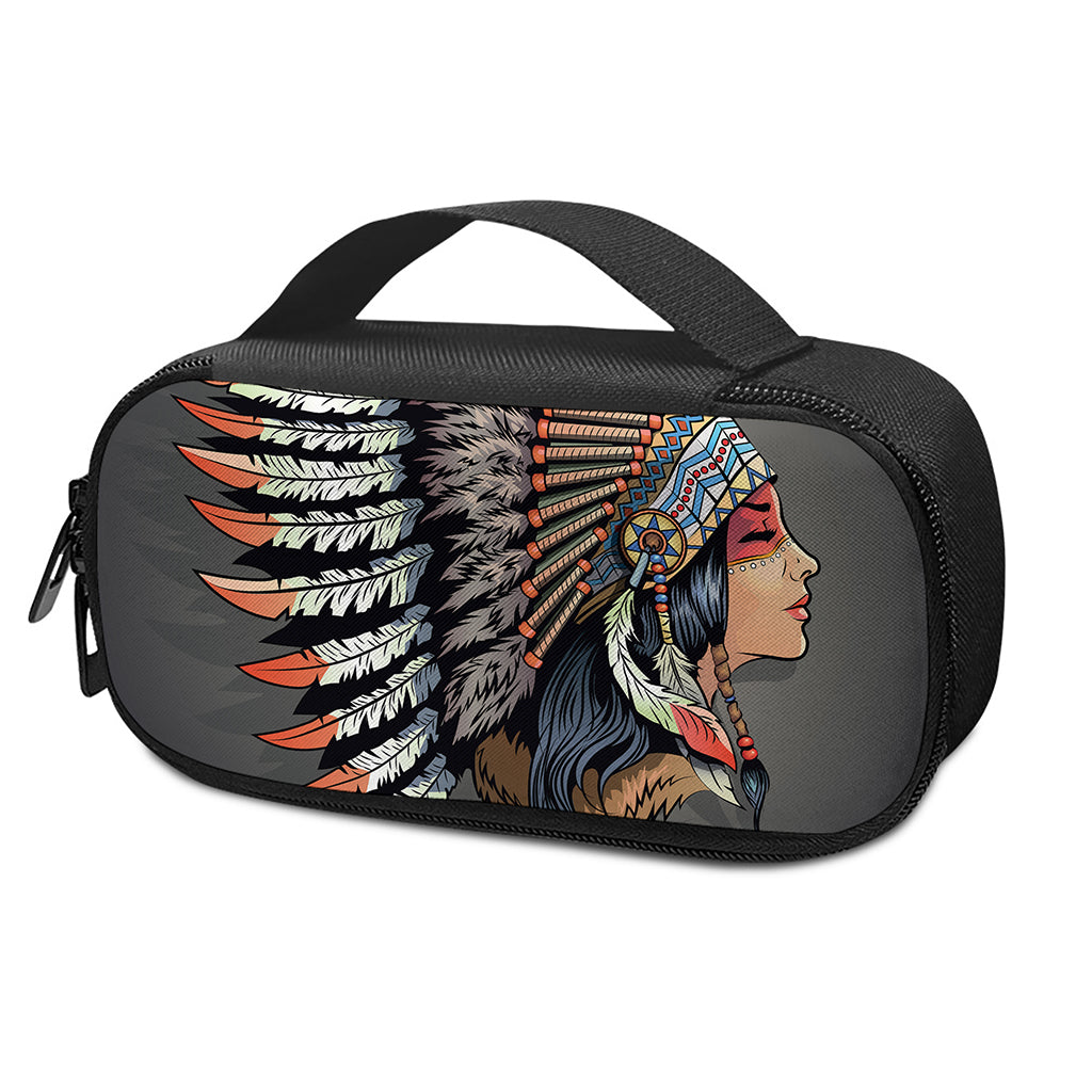 Native American Indian Girl Print Insulin Cooler Travel Case