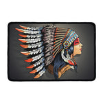 Native American Indian Girl Print Kitchen Mat