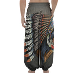 Native American Indian Girl Print Lantern Pants