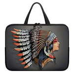 Native American Indian Girl Print Laptop Sleeve With Handle