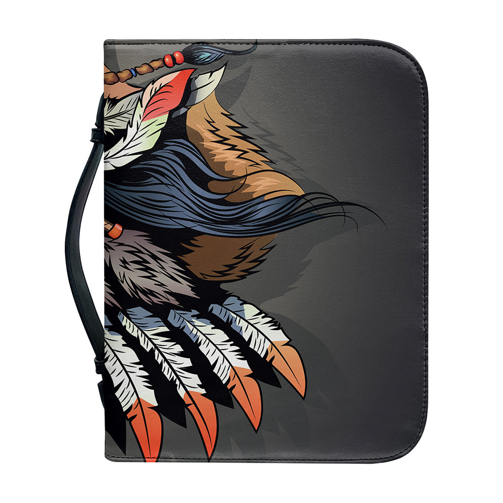 Native American Indian Girl Print Leather Bible Cover