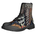 Native American Indian Girl Print Lace-Up Boots
