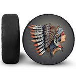 Native American Indian Girl Print Leather Spare Tire Cover