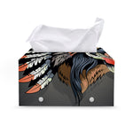 Native American Indian Girl Print Leather Tissue Box Cover