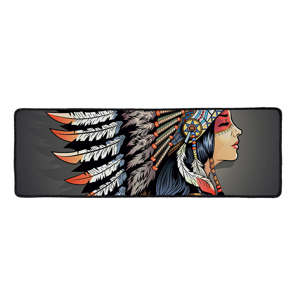 Native American Indian Girl Print Long Kitchen Mat